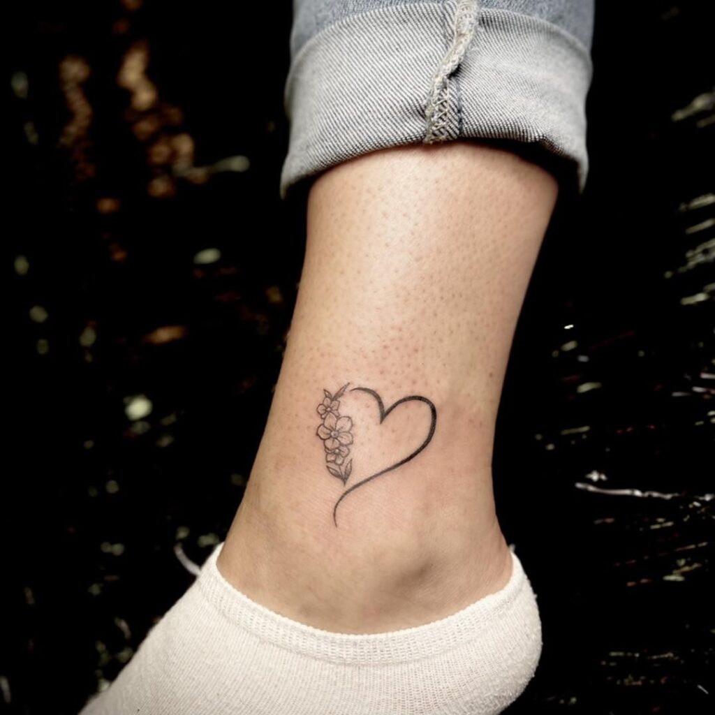 Minimalist Pine Tree Ankle Tattoo
