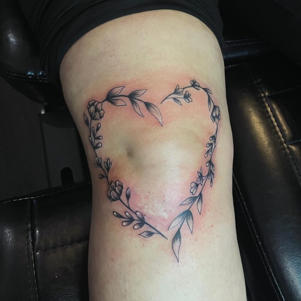 All-Seeing Eye With Flame-Inspired Knee Frame Tattoo Design