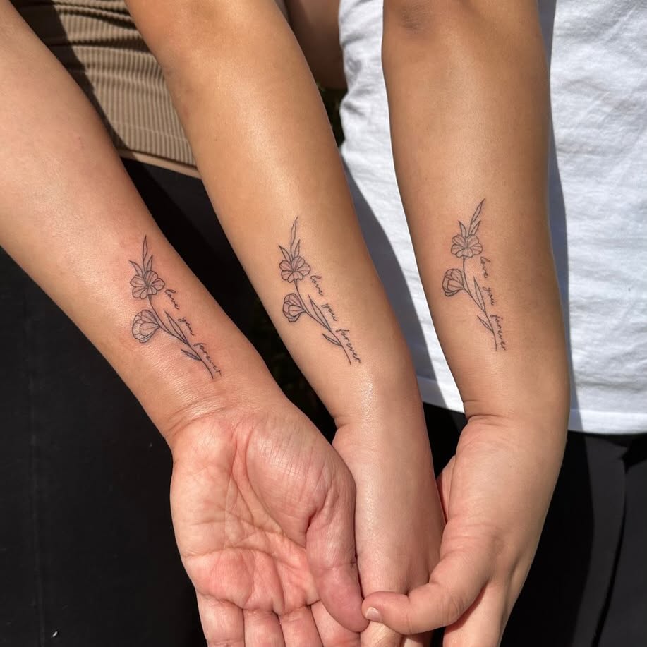 Matching Crossed Arrows Wrist Tattoo