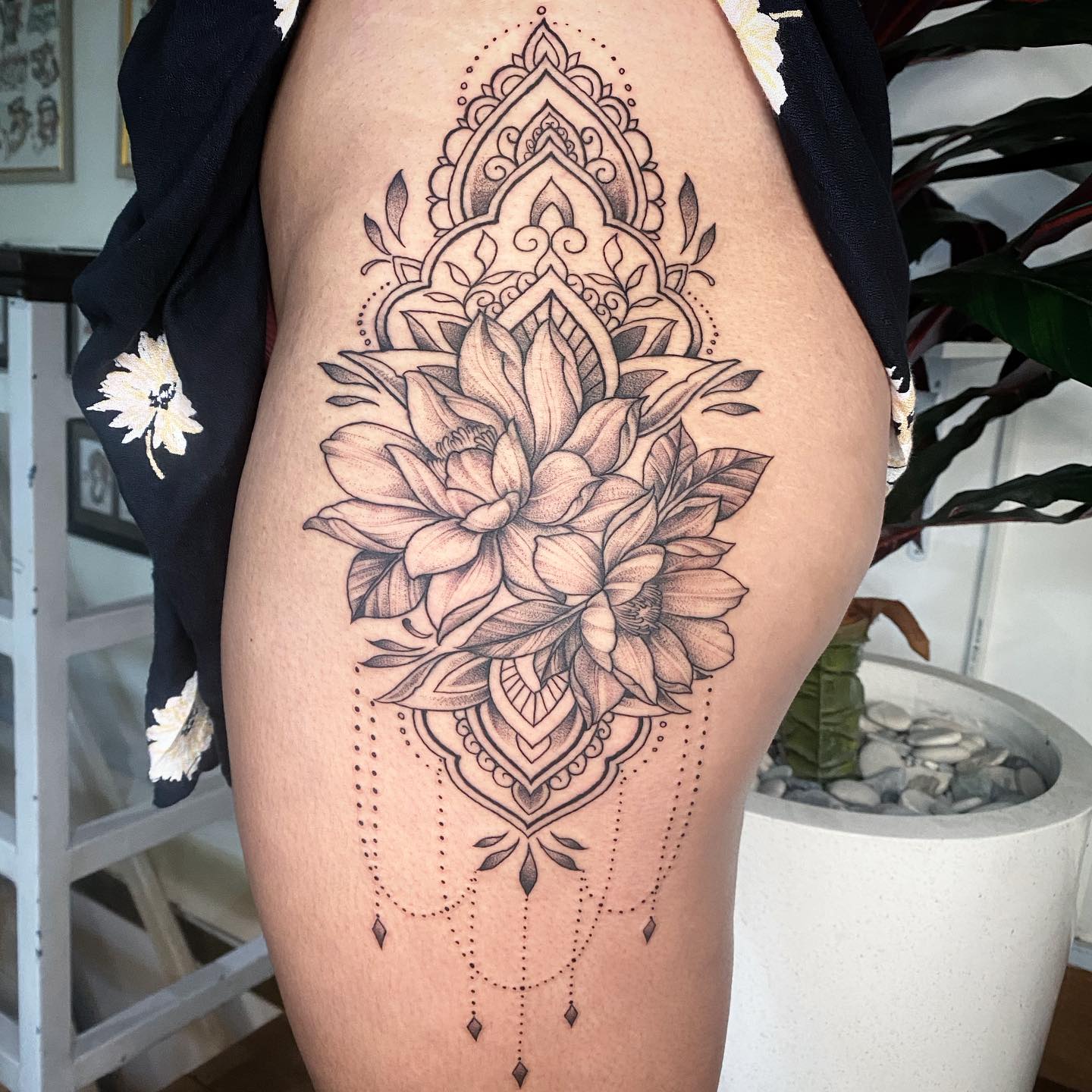 Floral Lotus Mandala Tattoo lotus mandala tattoo ideas tattoo