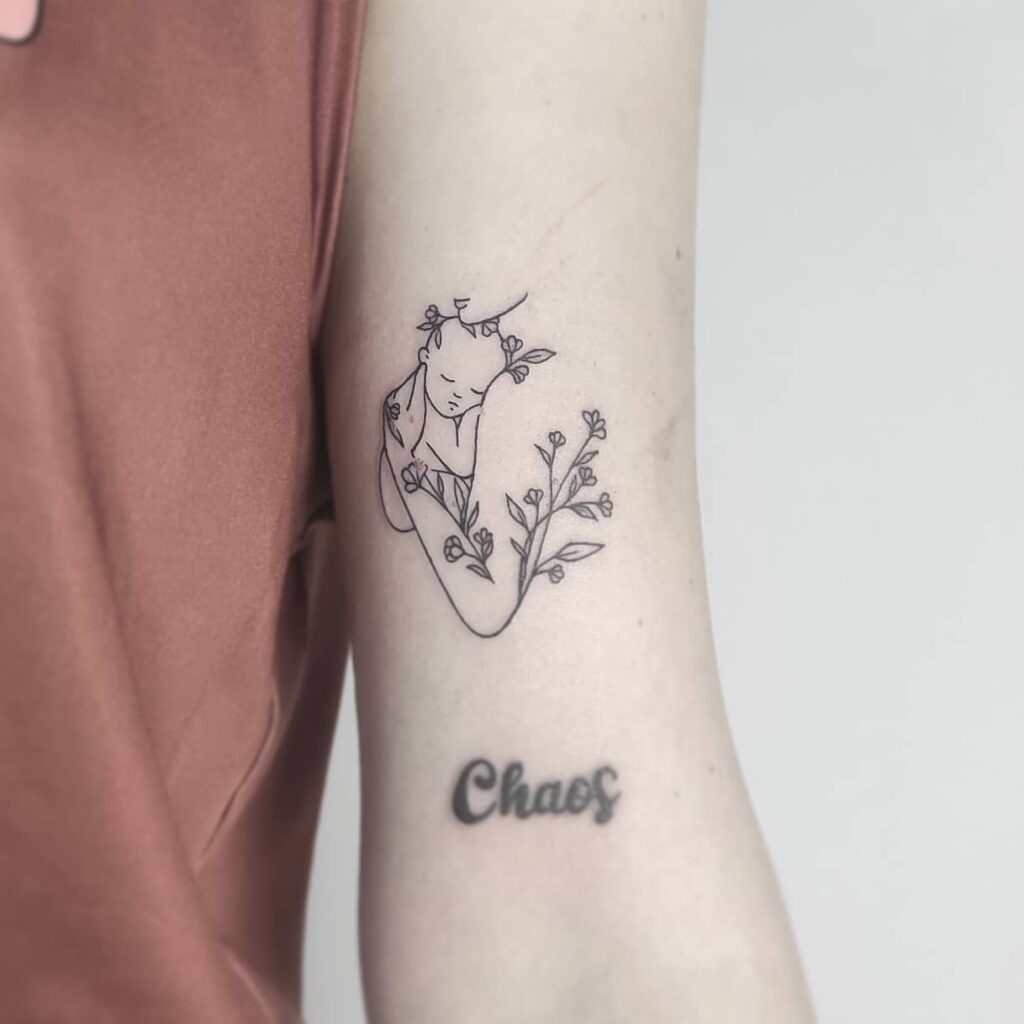 Floral Mother and Baby Tattoo mom with kids tattoos tattoo