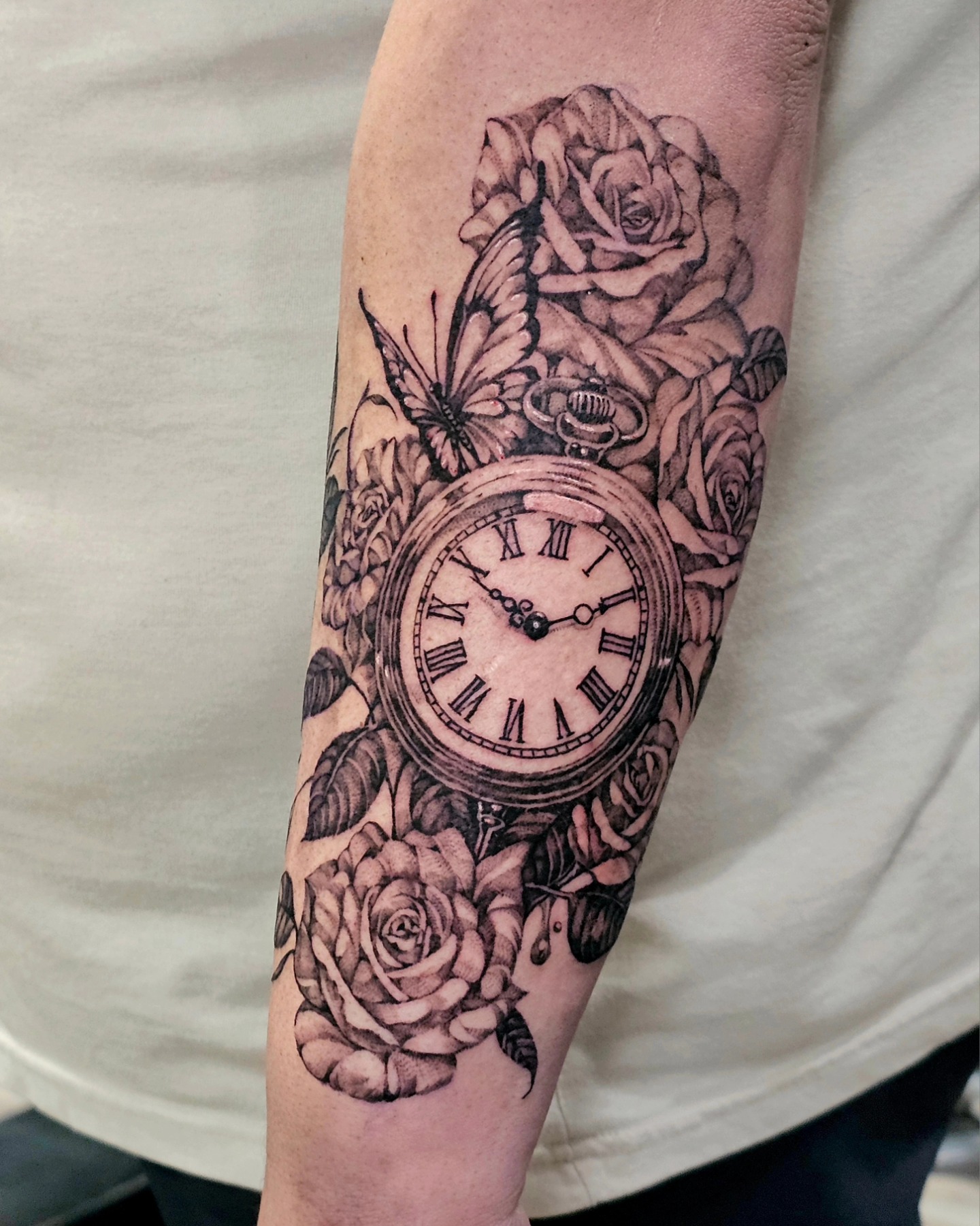 Floral Pocket Watch Clock Tattoo clock tattoo ideas tattoo
