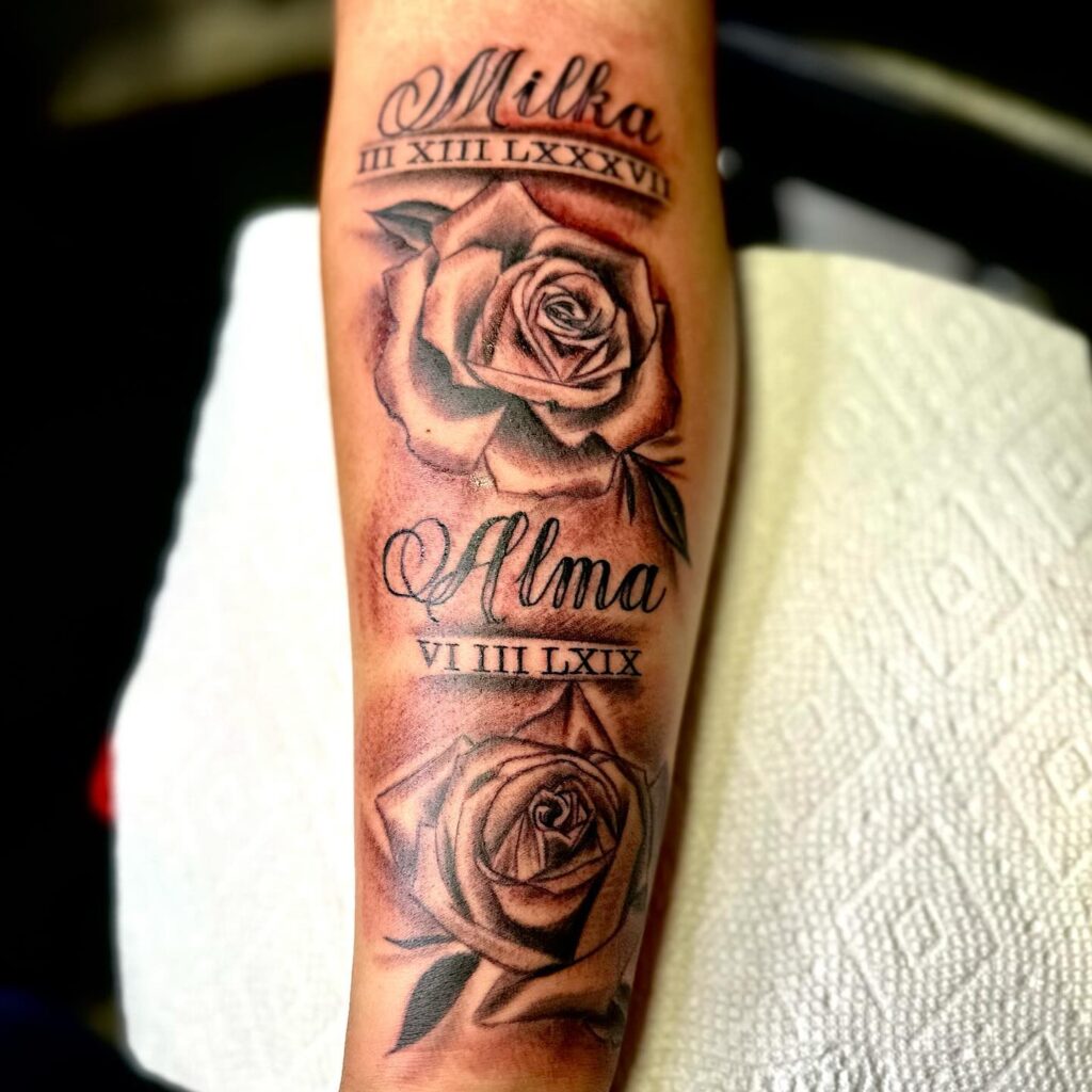 Scripted Roman Numeral Rib Tattoo roman numerals tattoos tattoo