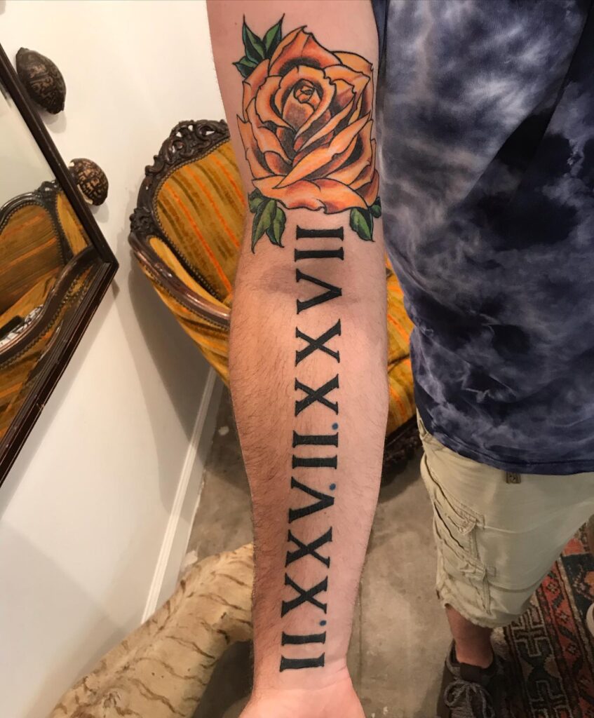 Simple Roman Numerals Forearm Tattoo roman numerals tattoos tattoo