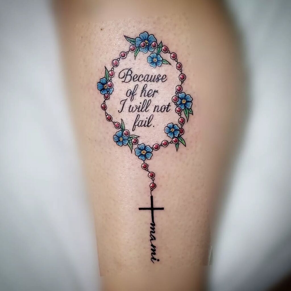 Serenity Prayer Rosary Tattoo