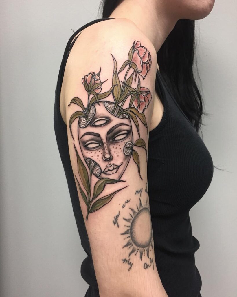 Flowers and Fungi Tattoo earthy tattoo ideas tattoo