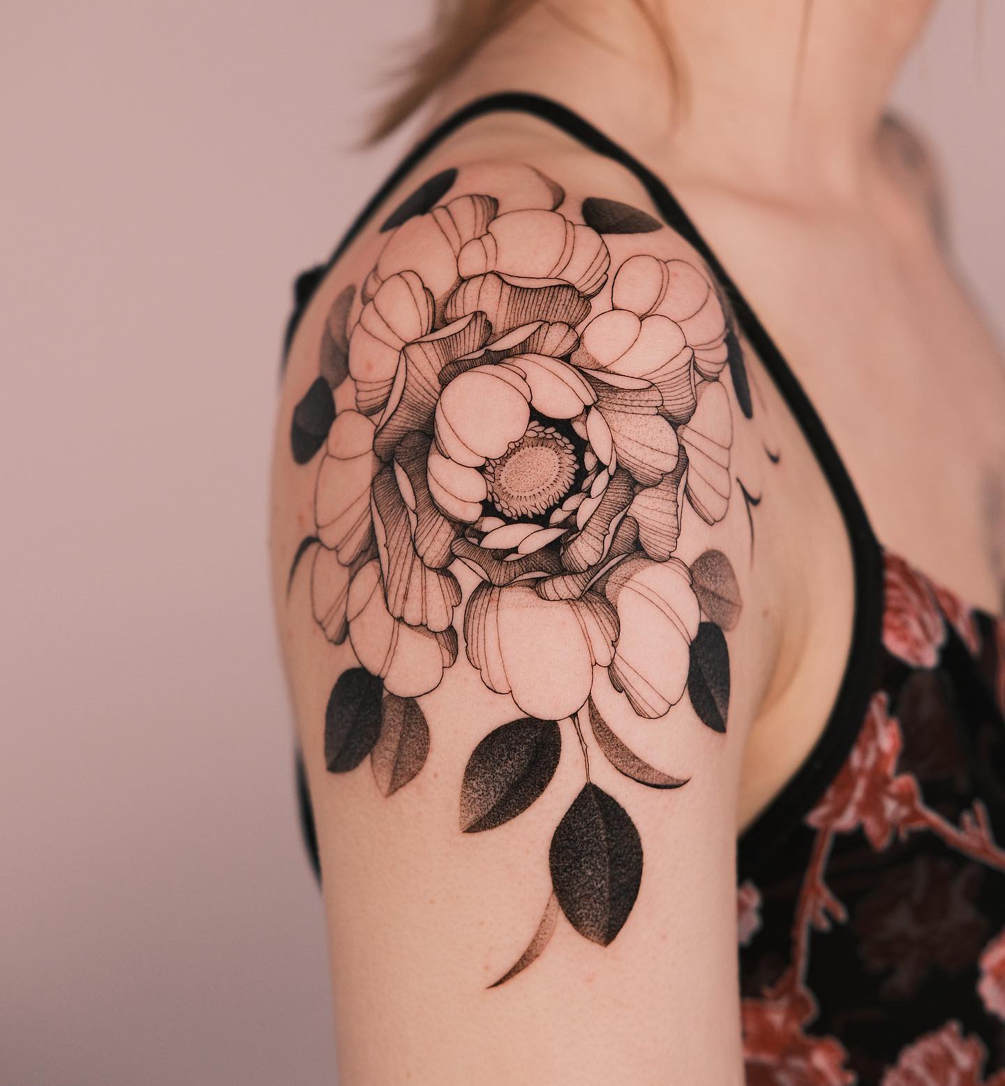Floral Upper Arm Peony Tattoo peony tattoos ideas tattoo