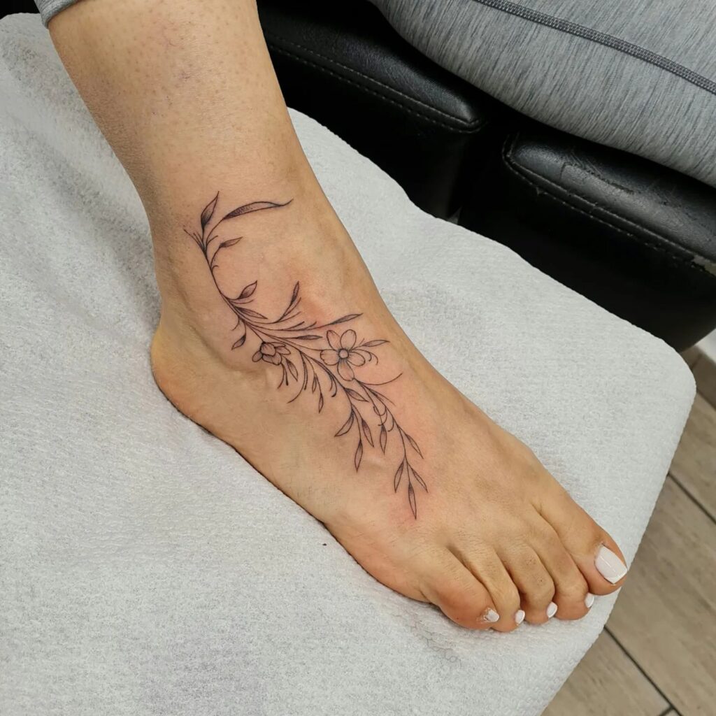 Ornate Mandala Foot And Ankle Tattoo
