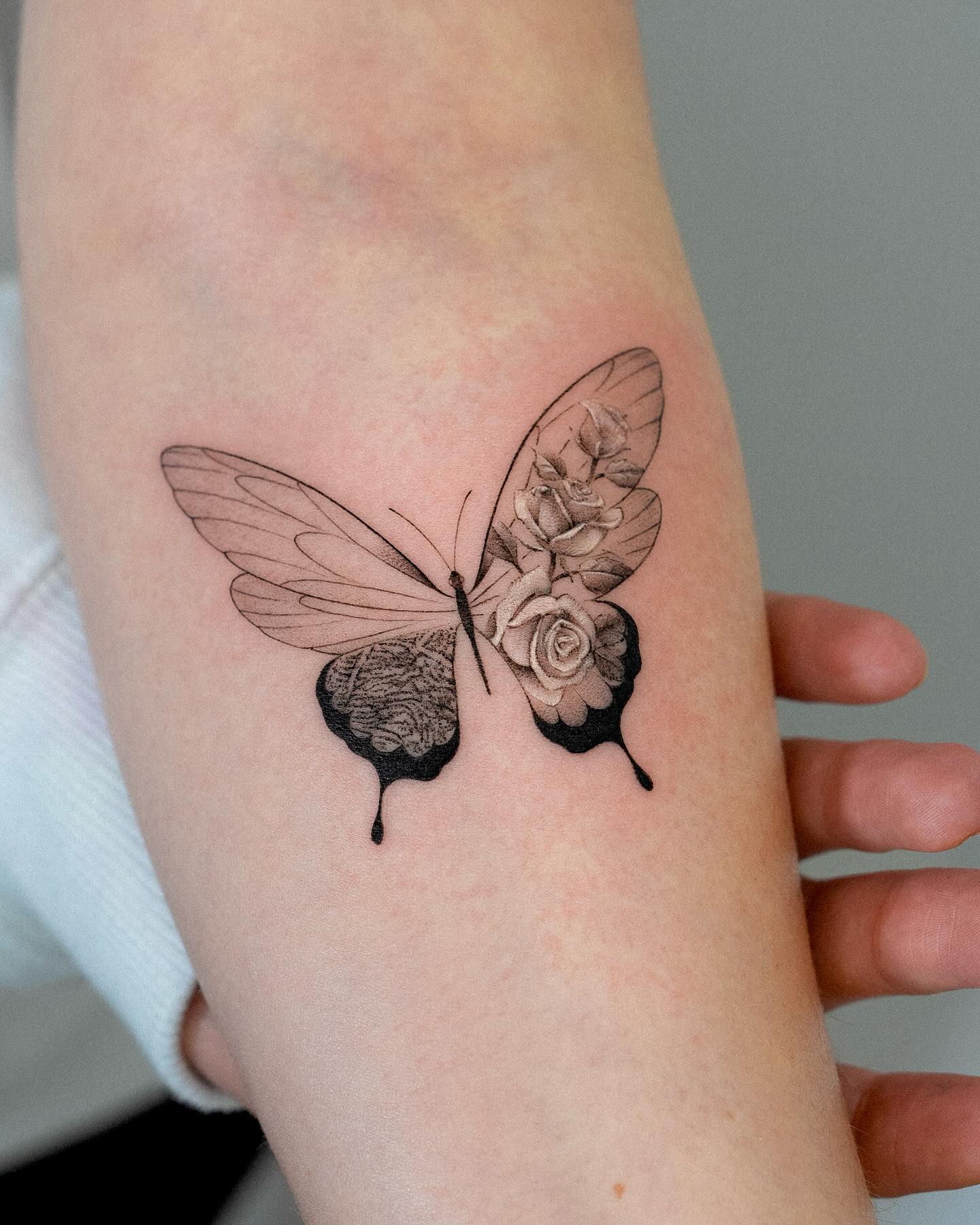 Floral Wing Butterfly Arm Tattoo butterfly tattoos designs tattoo