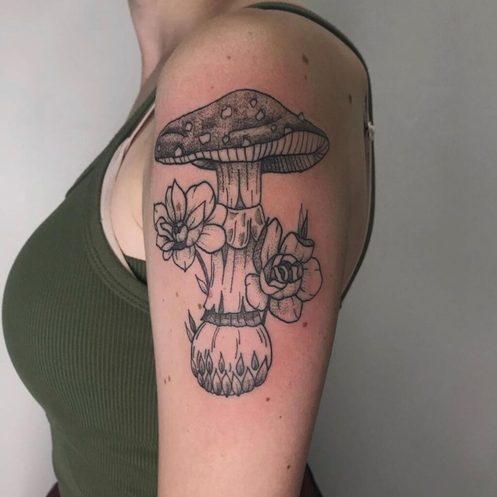Floral Third-Eye Face Tattoo earthy tattoo ideas tattoo