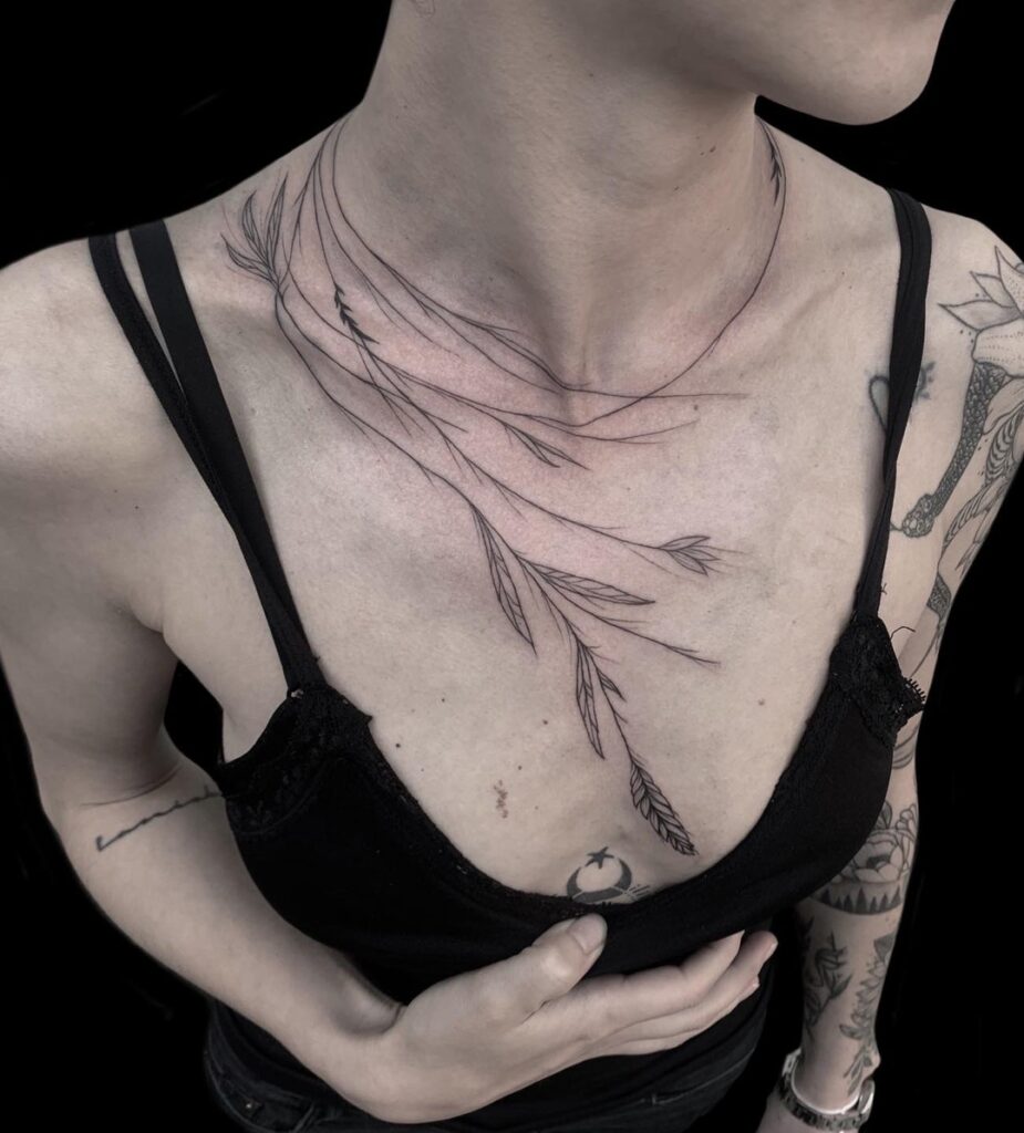 Gothic Rosary Cross Necklace Tattoo
