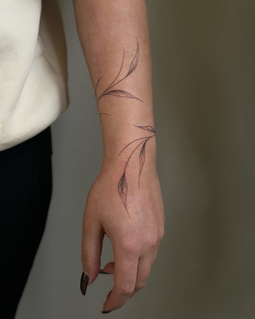Abstract Landscape Wrist Tattoo