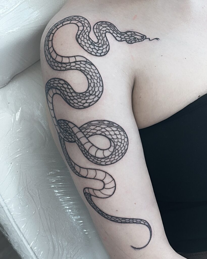 Sweet Mouse Among Roses Upper Arm Tattoo
