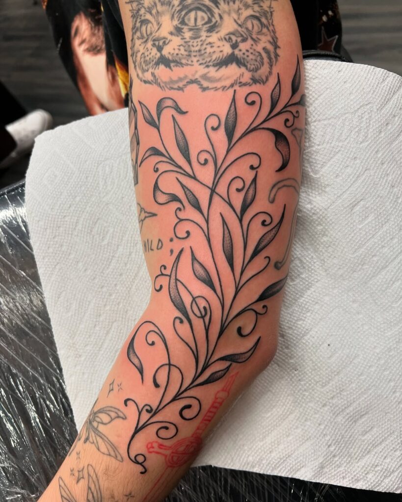 Lightning Bolt Sleeve Filler Tattoo Design