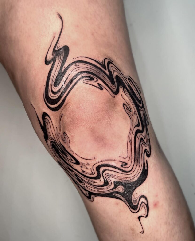 Studio Ghibli Inspired Forest Knee Frame Tattoo Design