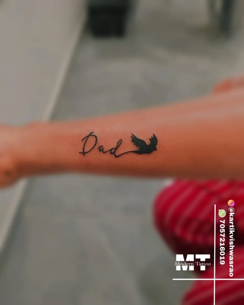 Flying Bird Dad Memorial Tattoo dad memorial tattoos tattoo
