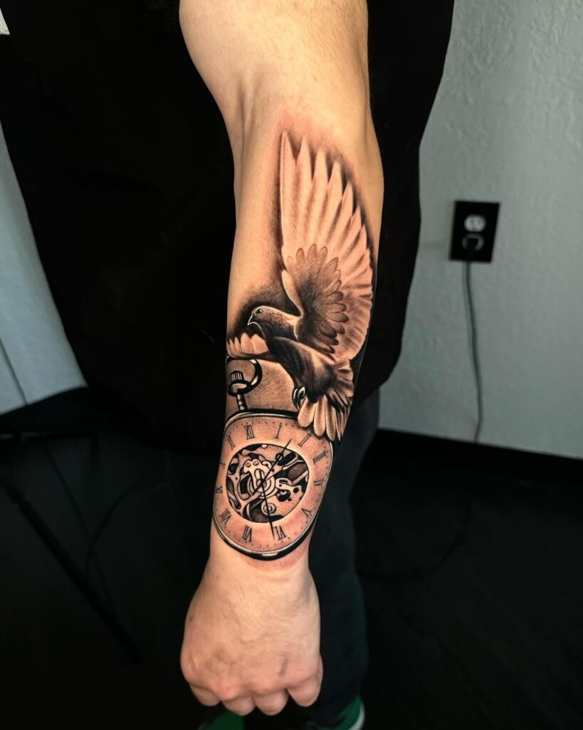 “Under the Moonlit Clock” Tattoo Design pocket watch tattoos tattoo