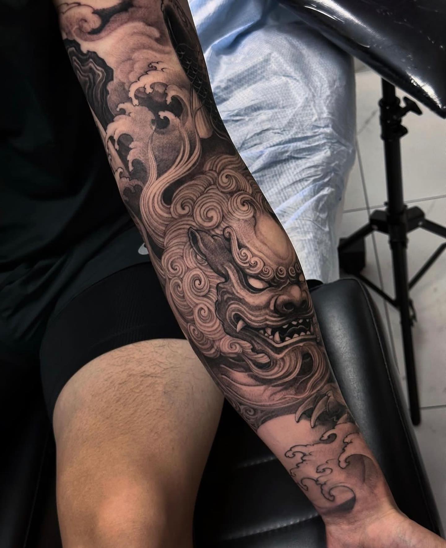 Paired Guardian Foo Dog Tattoo