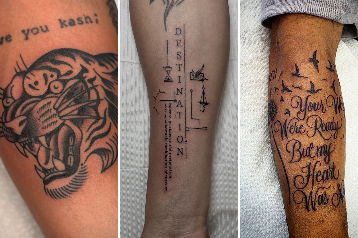 Aesthetic forearm tattoos for men with meaning and delicate ink ideas collage