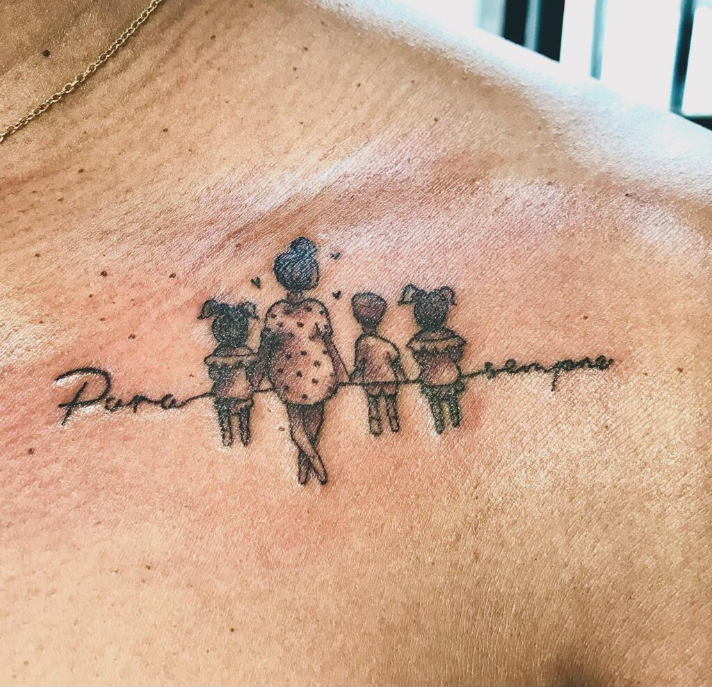 Forever with My Four Tattoo mom with kids tattoos tattoo