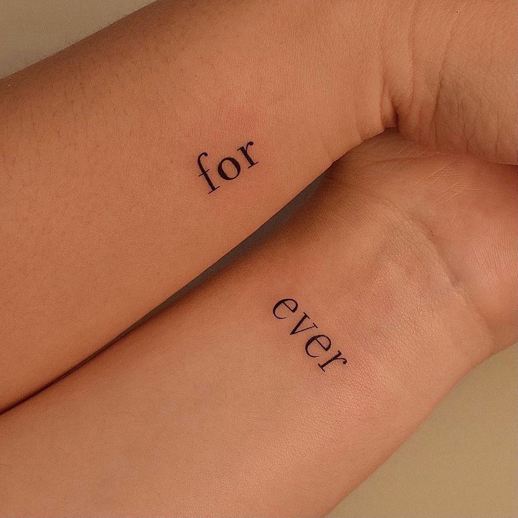 Forever Word Tattoos small couple tattoos tattoo