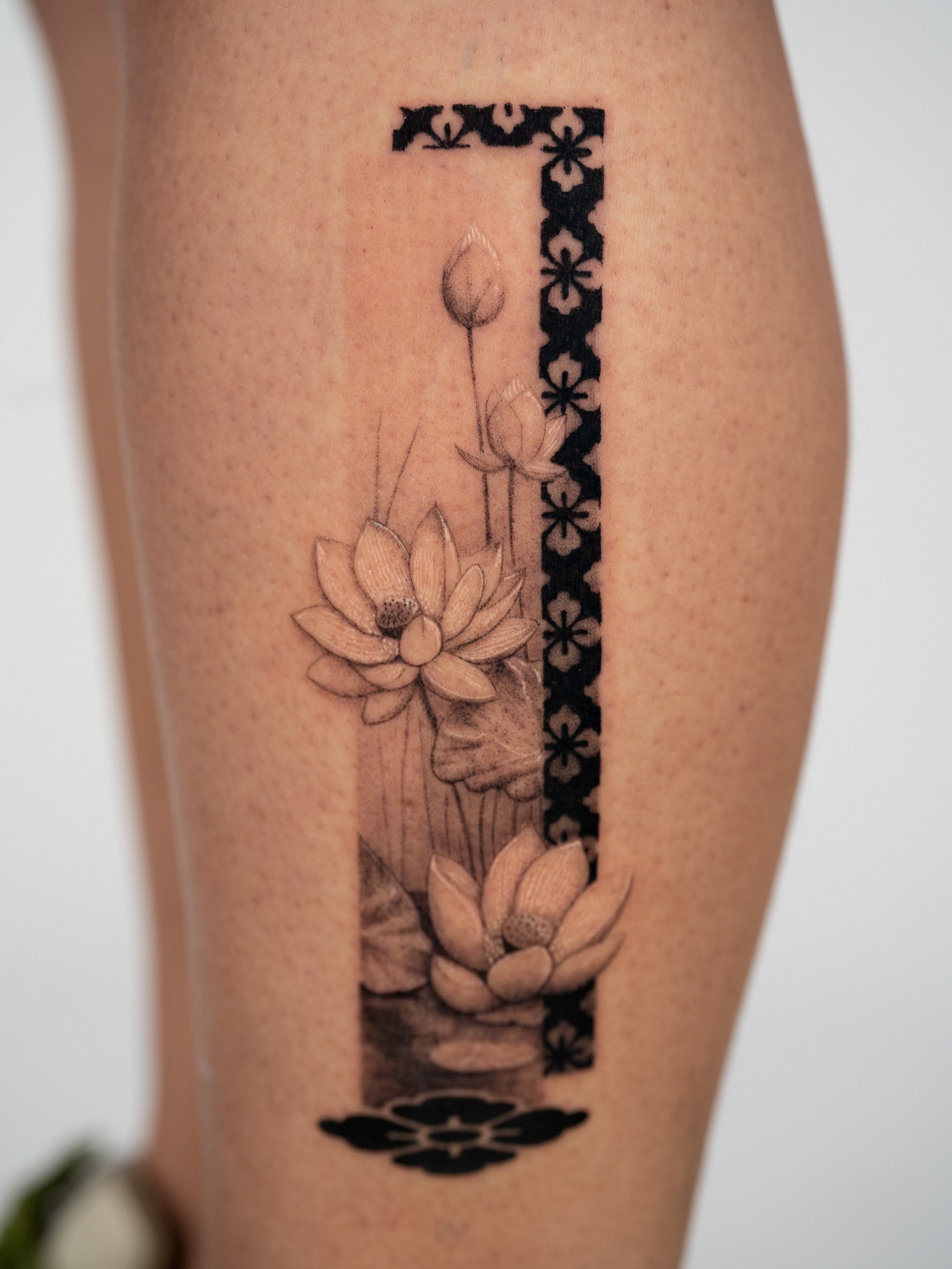 Framed Lotus Pond Tattoo lotus flower tattoo ideas meaning tattoo