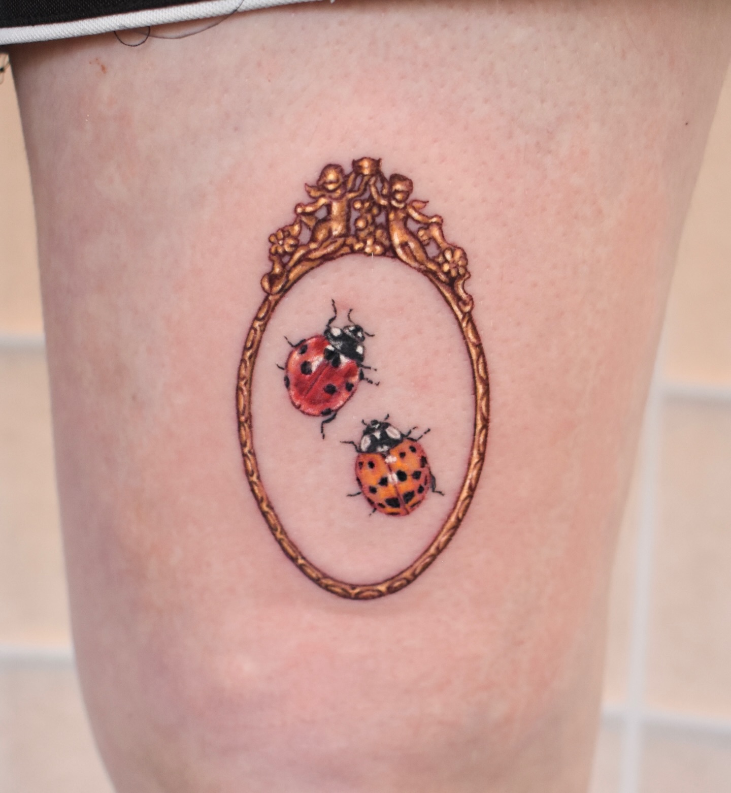 Heart-Spotted Ladybug Tattoo