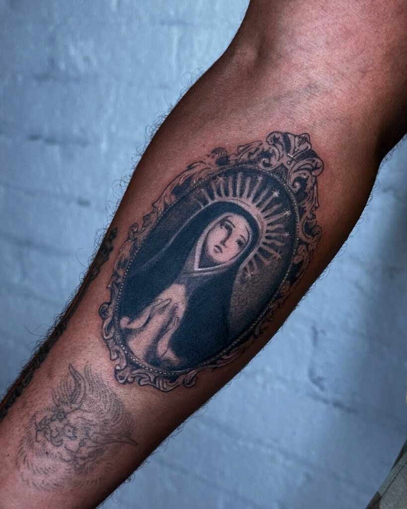 Enclosed Virgin Mary Tattoo virgin mary tattoos tattoo
