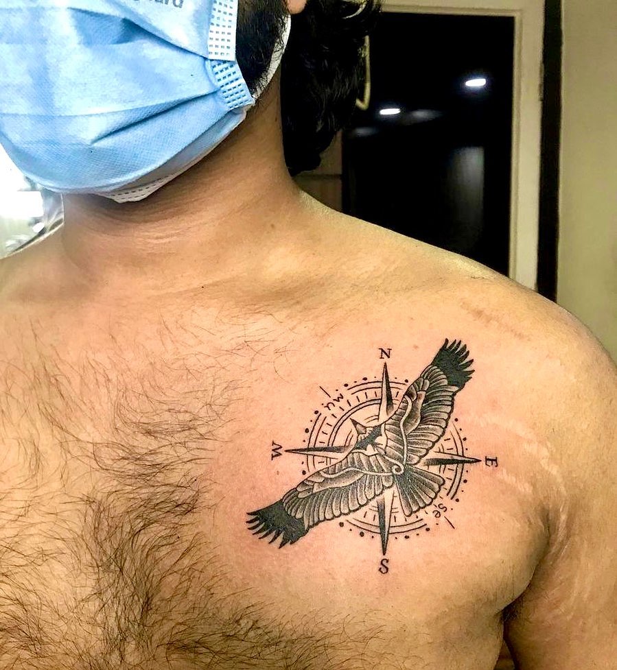 Freedom and Direction Compass Tattoo timeless compass tattoo designs tattoo