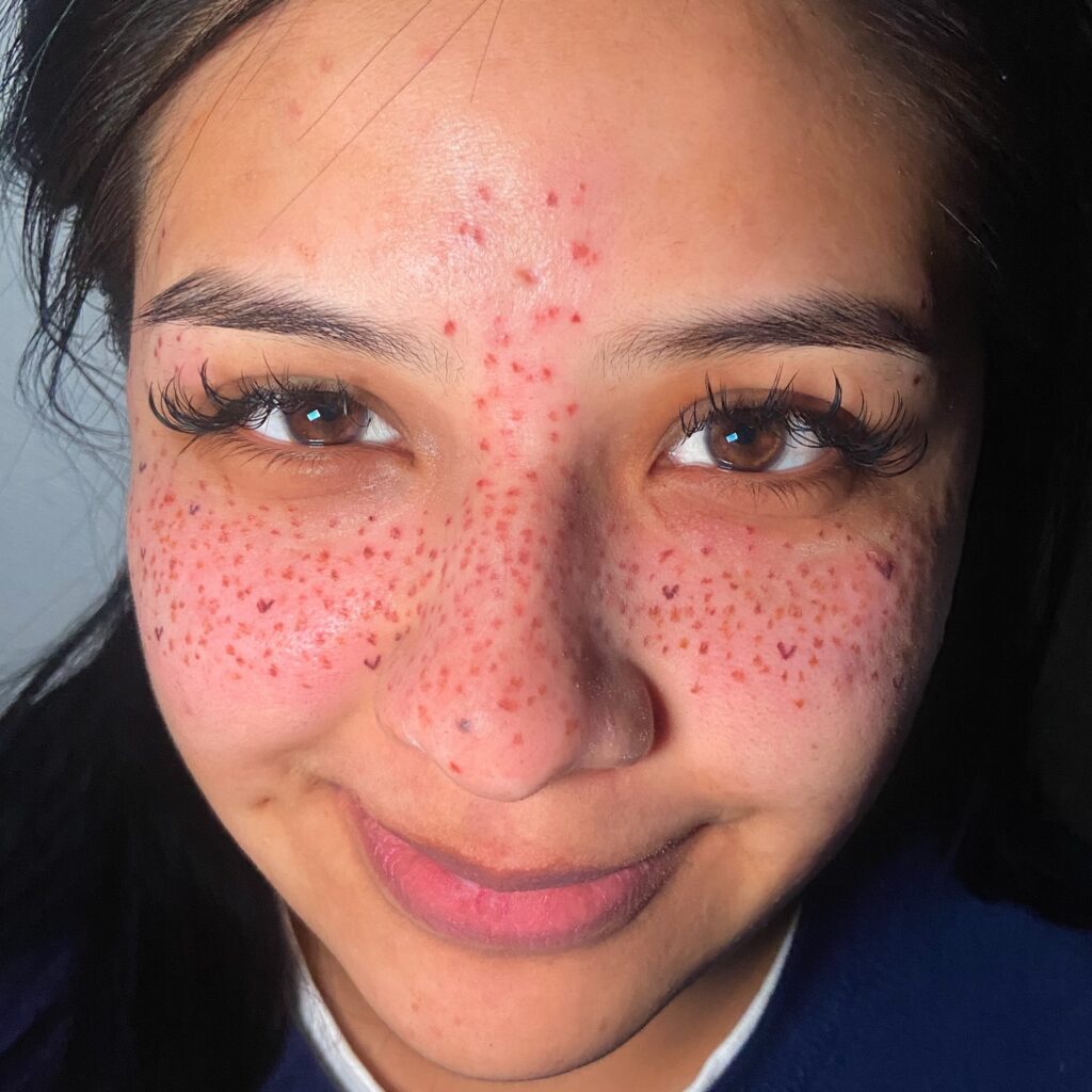 Soft Gradient Freckles Tattoo With Natural Warmth