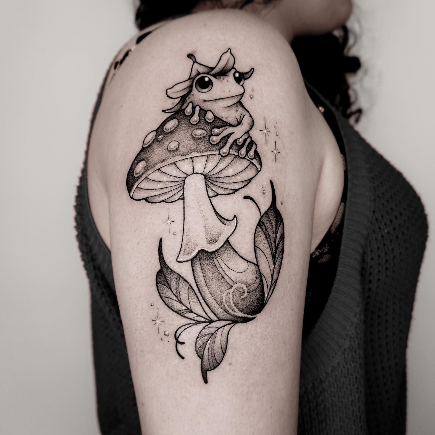 Cute Mushroom Spirit Tattoo mushroom tattoo ideas tattoo