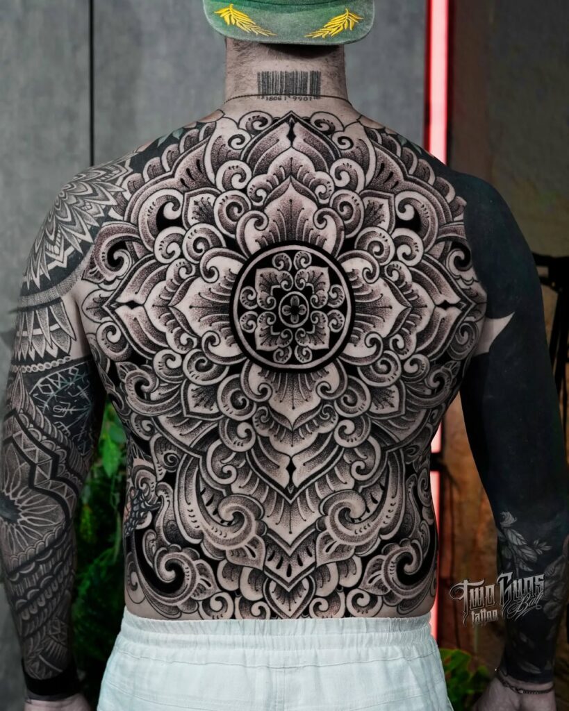 Full Back Geometric Mandala Tattoo back tattoos for guys tattoo