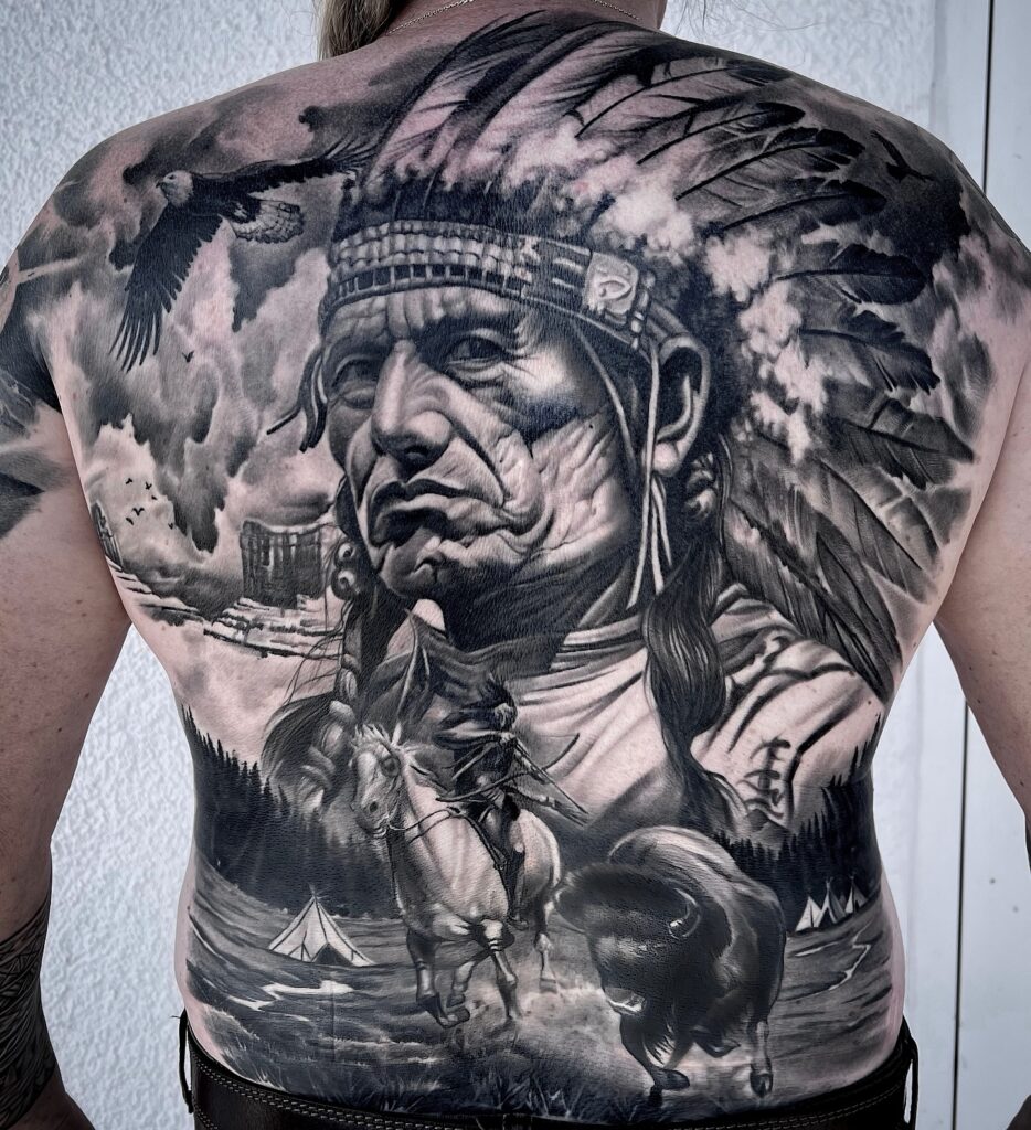 Full Back Native American Heritage Tattoo back tattoos for guys tattoo