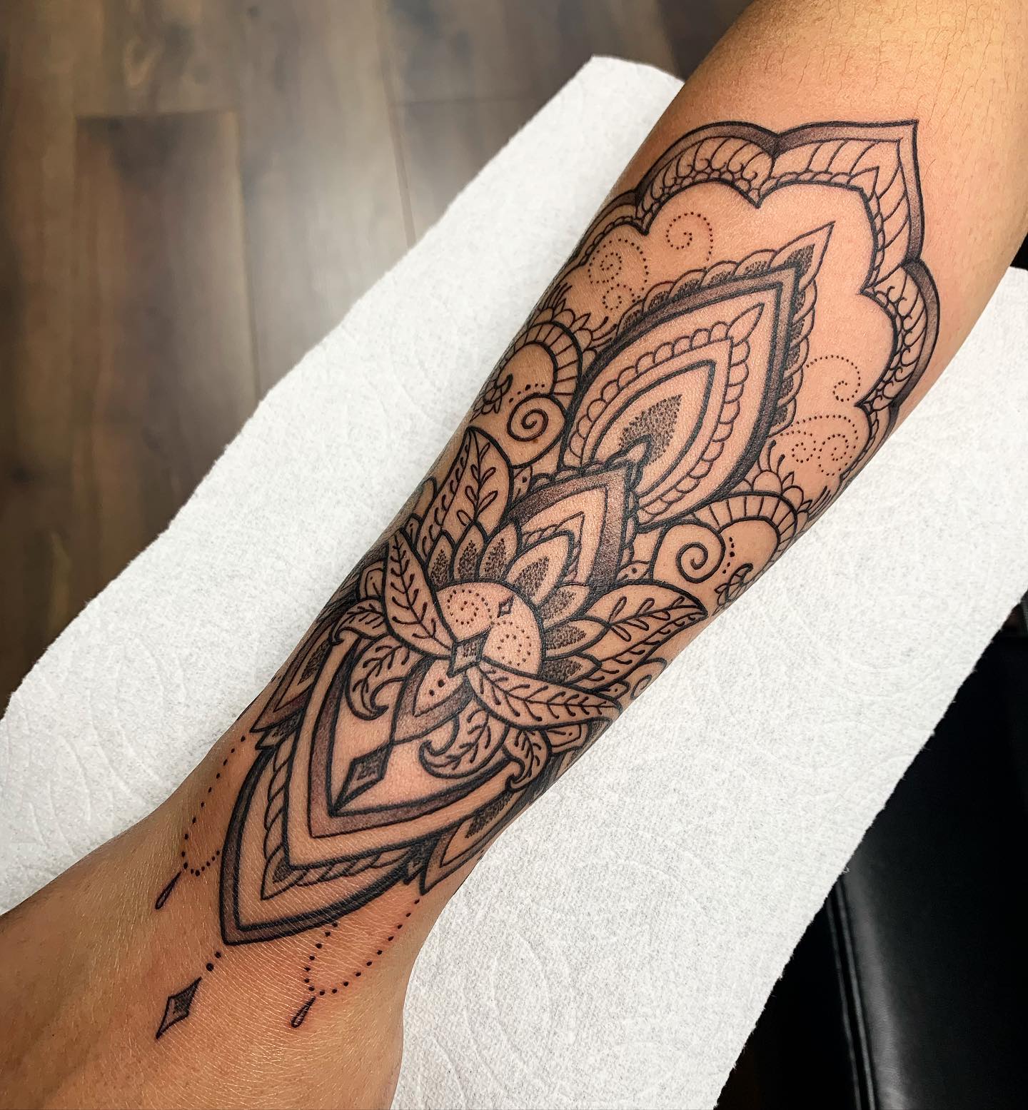 Full Forearm Lotus Mandala Tattoo lotus mandala tattoo ideas tattoo