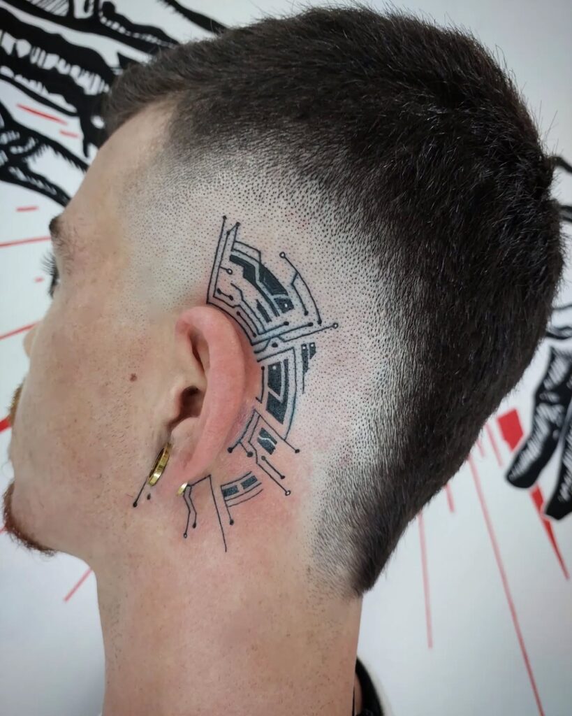 Shaded Angel Wing Behind Ear Tattoo behind the ear tattoo ideas for men tattoo