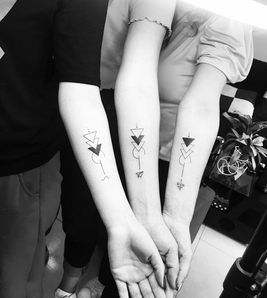 Minimal Sailboat Trio Tattoo