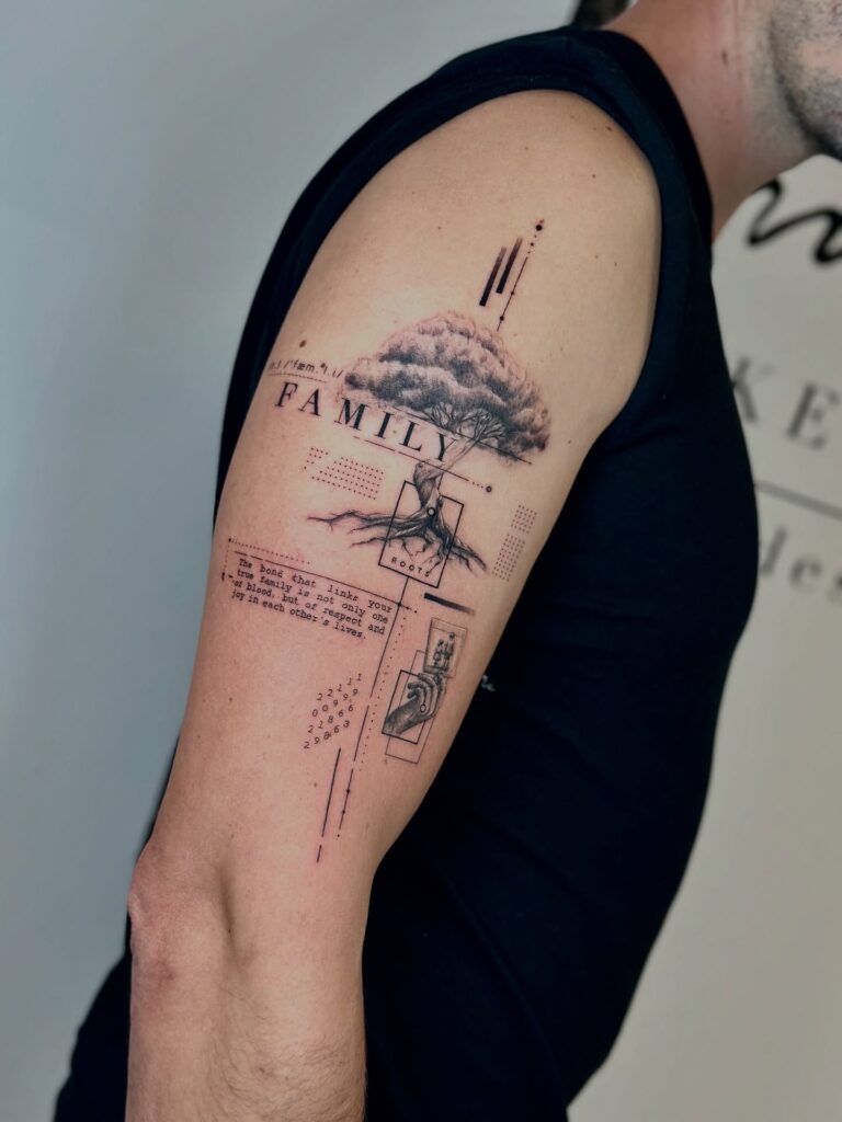 Geometric Family Tree Tattoo Concept family tattoos for men tattoo
