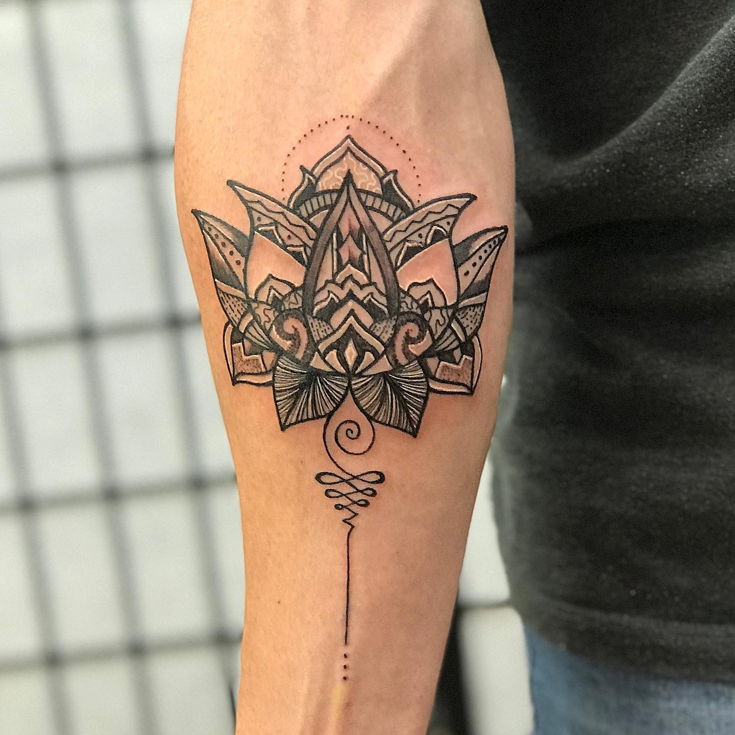 Geometric Lotus Mandala Tattoo lotus mandala tattoo ideas tattoo