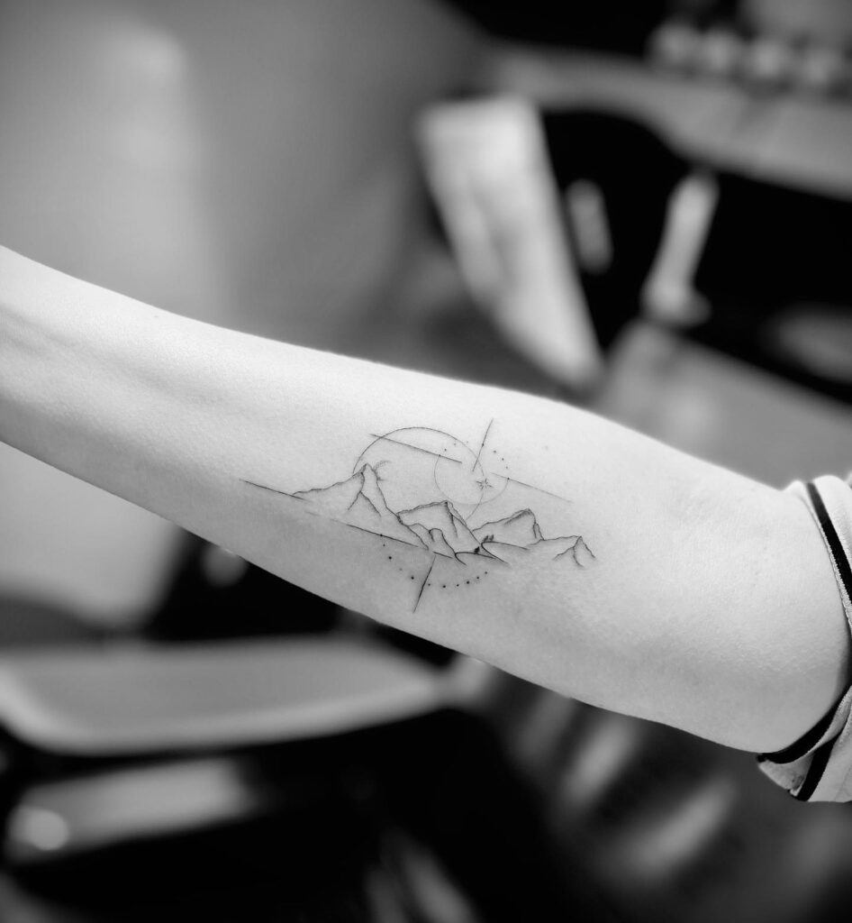 Geometric Mountain Tattoo mountain tattoos tattoo