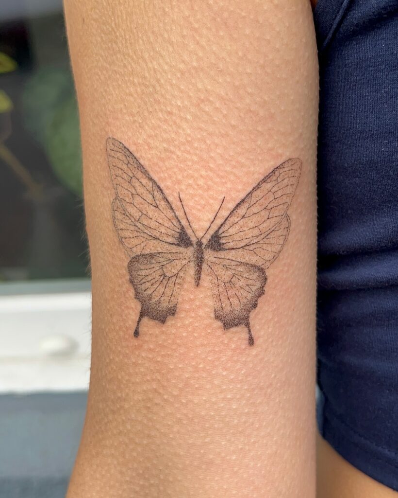 Geometric Origami Folded Butterfly butterfly tattoo