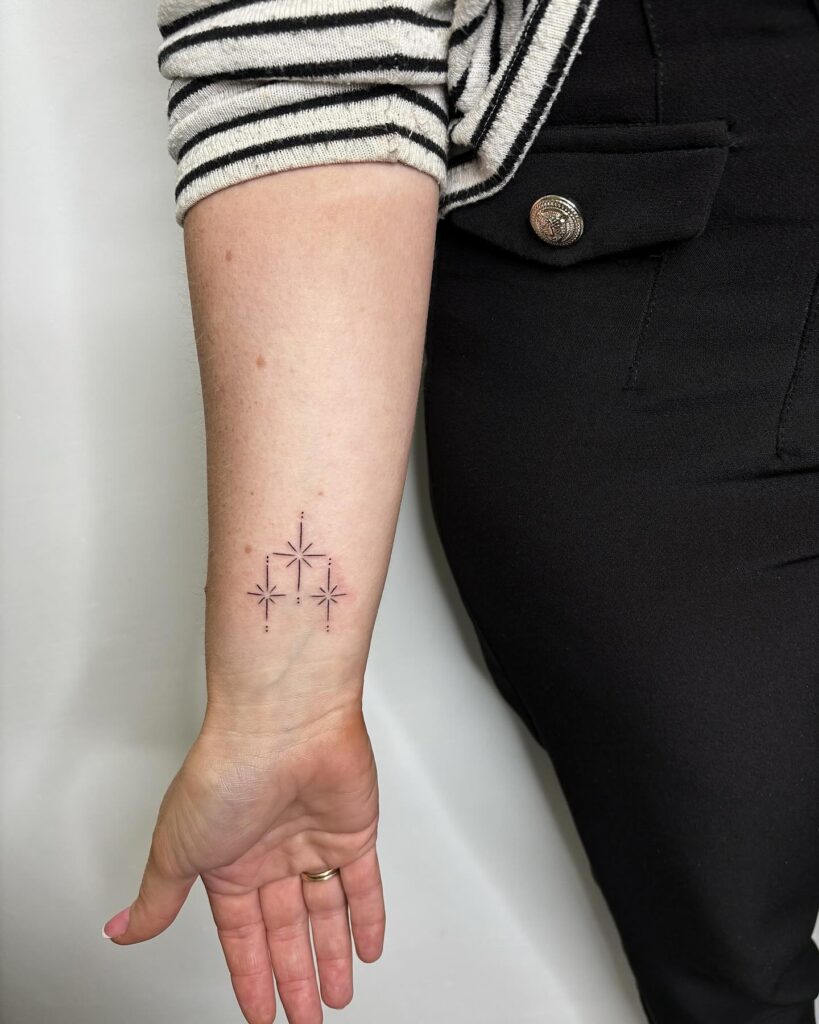 Gem And Heart Wrist Tattoos
