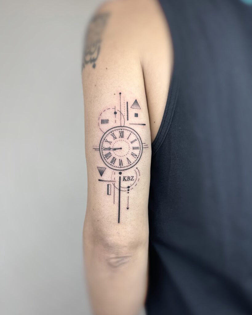 Geometric Time and Direction Tattoo timeless compass tattoo designs tattoo