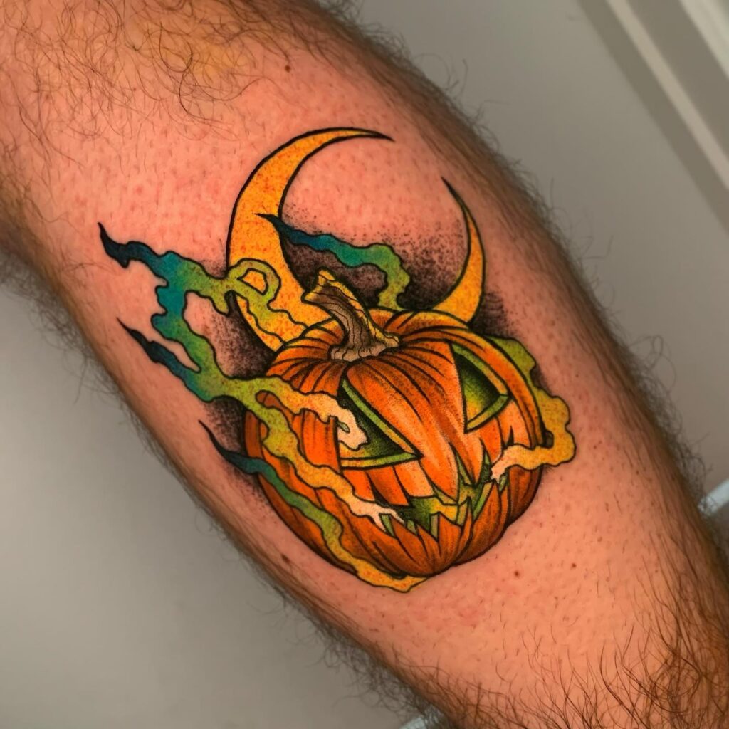 Creepy Jack O’ Lantern Hand Tattoos jack o lantern tattoo ideas tattoo