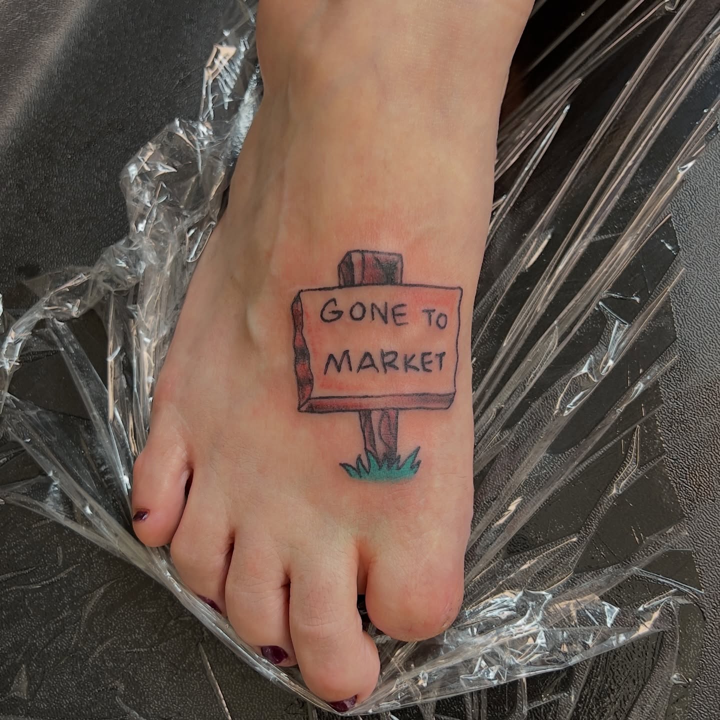 Smiling Foot Face Tattoo