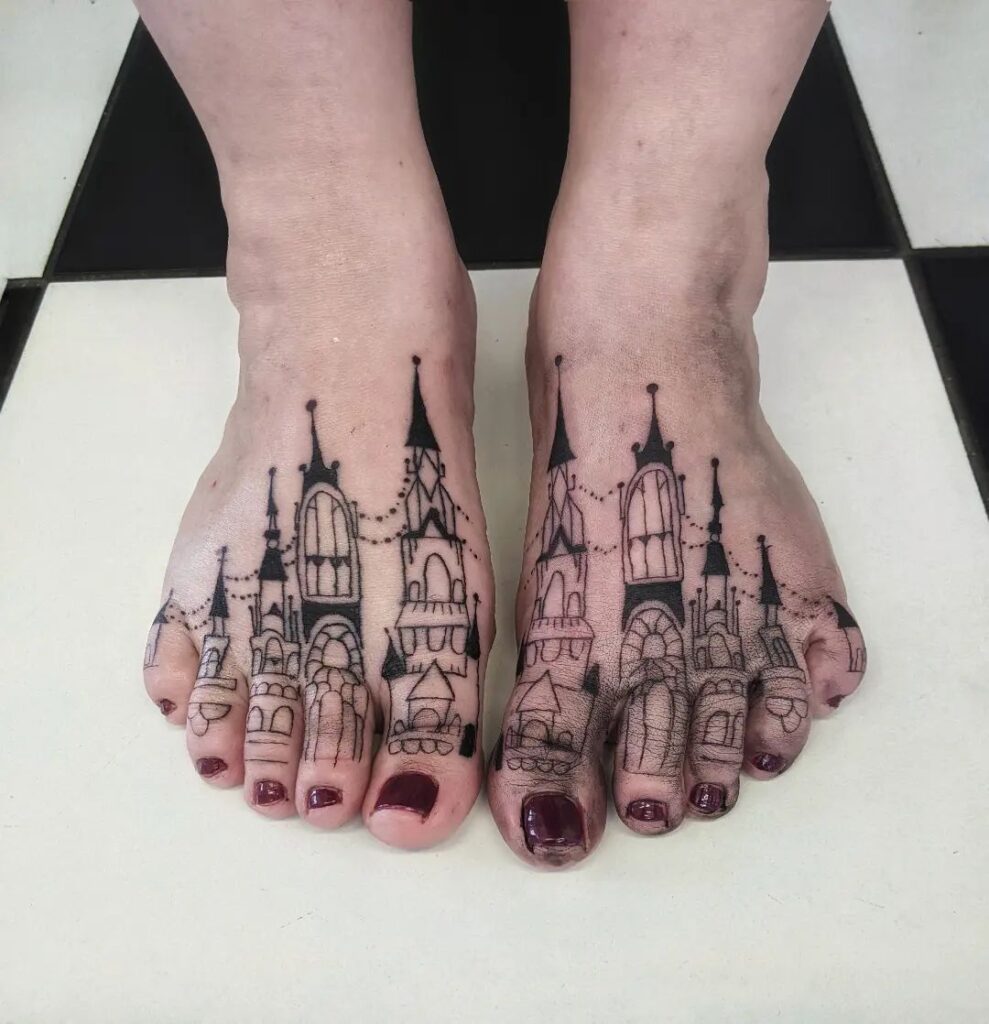 Intricate Mandala Foot Tattoos