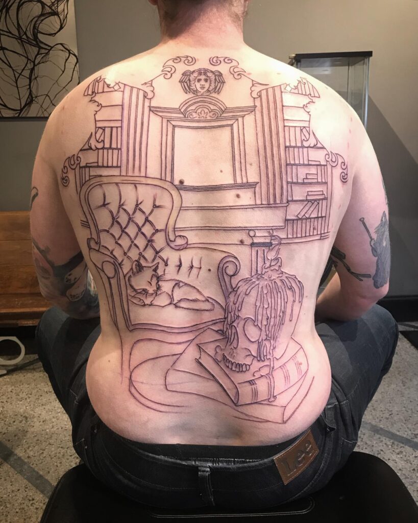 Robarts Library Linework Tattoo