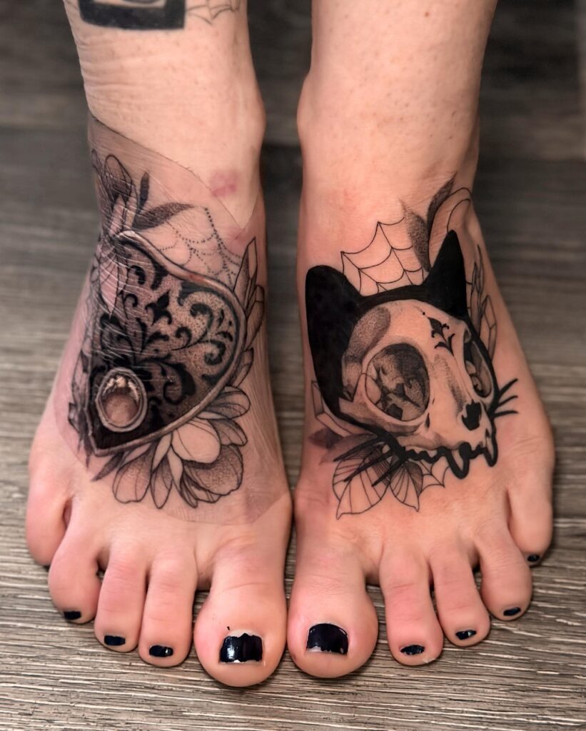 Starry Night Foot Tattoos