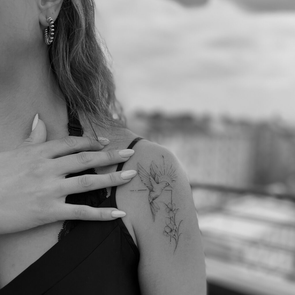 Greek-Inspired Shoulder Mandala Tattoo