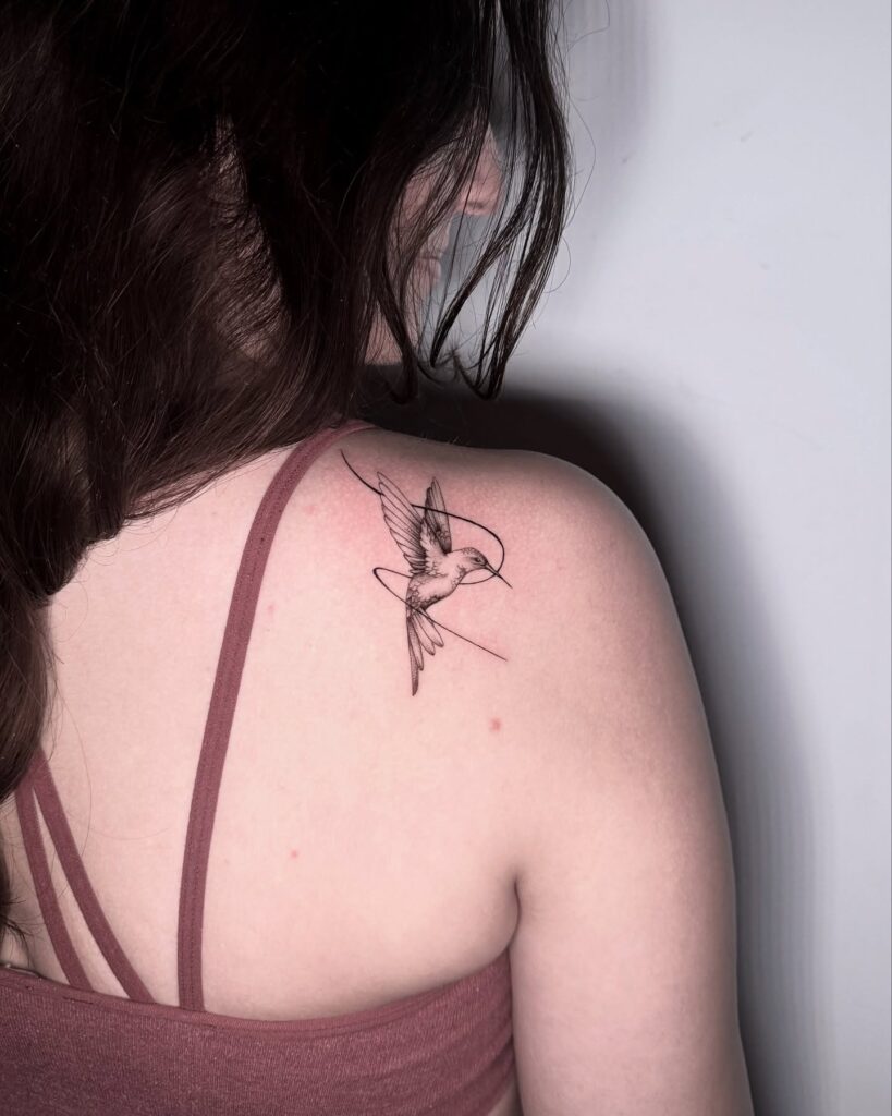 Graceful Hummingbird Shoulder Tattoo bird tattoo ideas for women with meaning tattoo