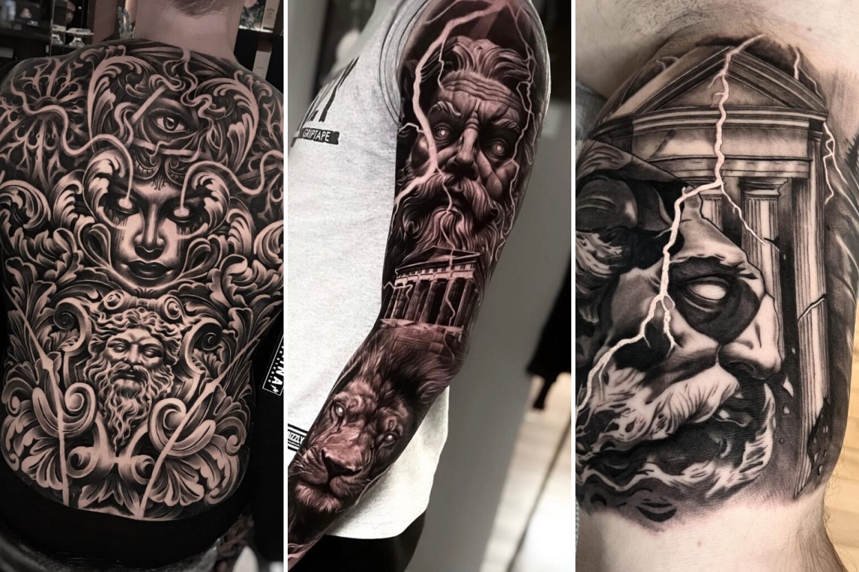 Aesthetic greek mythology tattoo ideas and delicate ink ideas collage